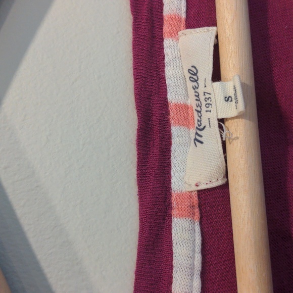 Madewell 100% Linen Two-toned Stripe 3/4 Sleeve Tee - Picture 2 of 8